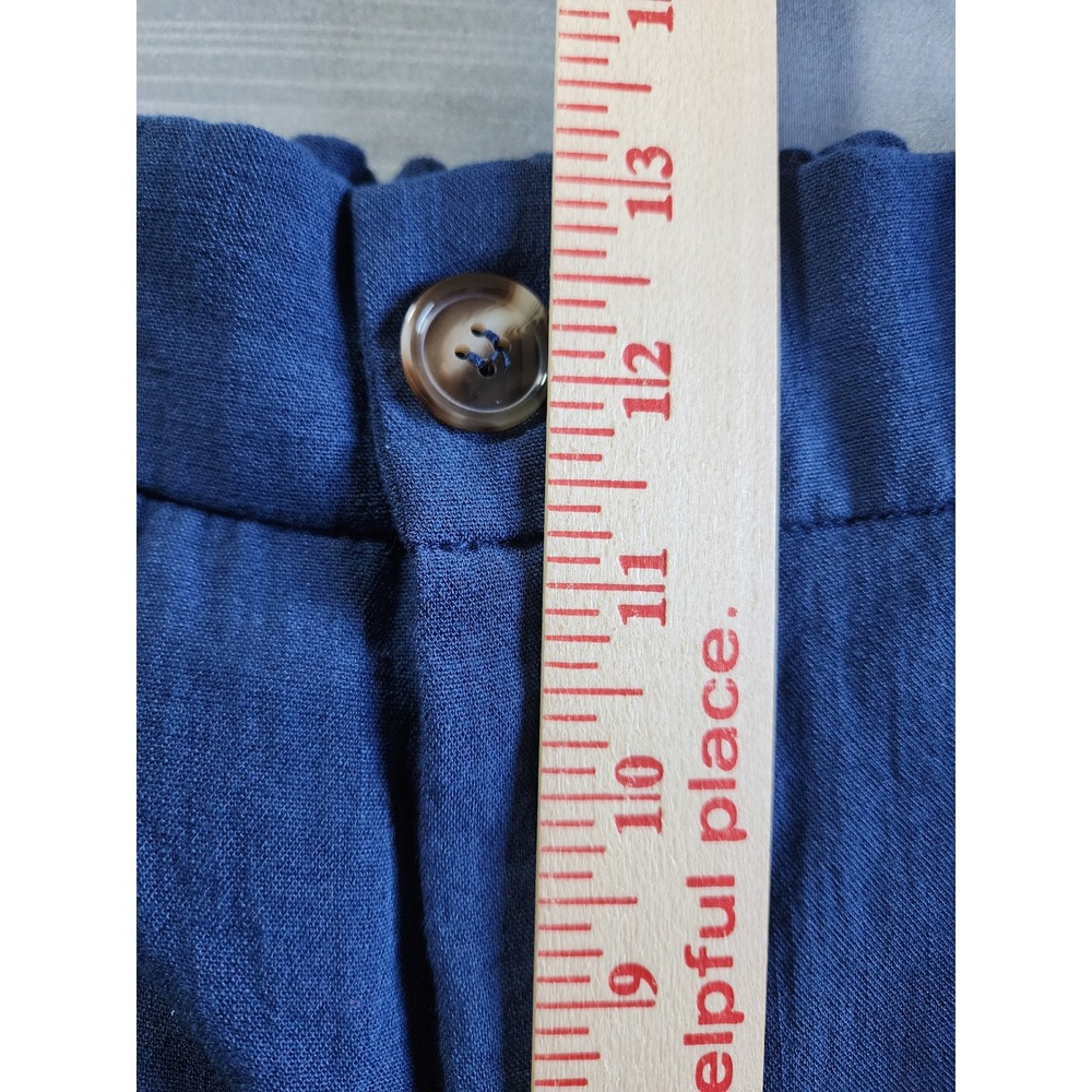 Halara Blue High Waisted Wide Leg Cuffed Pants Size L Regular Cropped Boho - Picture 5 of 6